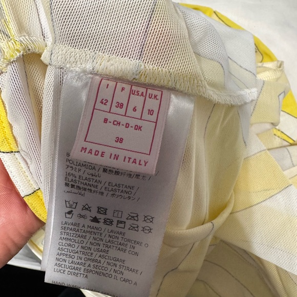 PUCCI DRESS Yellow and White Patterned Dress - Picture 6 of 6